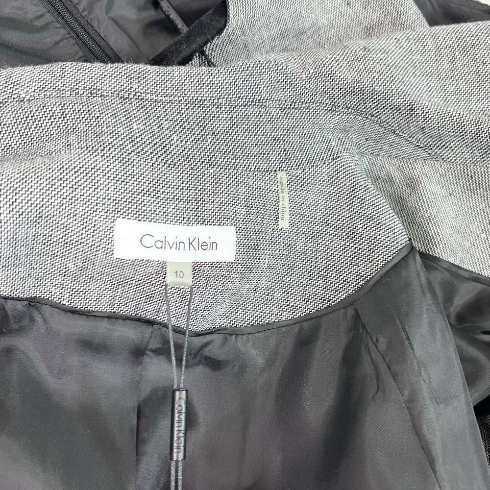 Calvin Klein Suit Womens 10 Black And White Linen Blend Double Breasted NWT - Picture 10 of 16